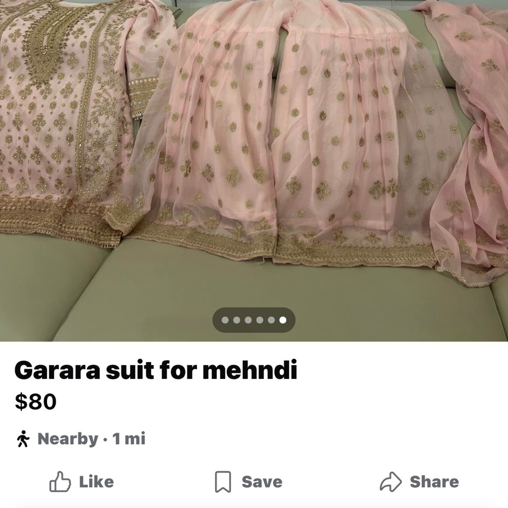 Elegant Pink Garara Suit with Gold Detailing